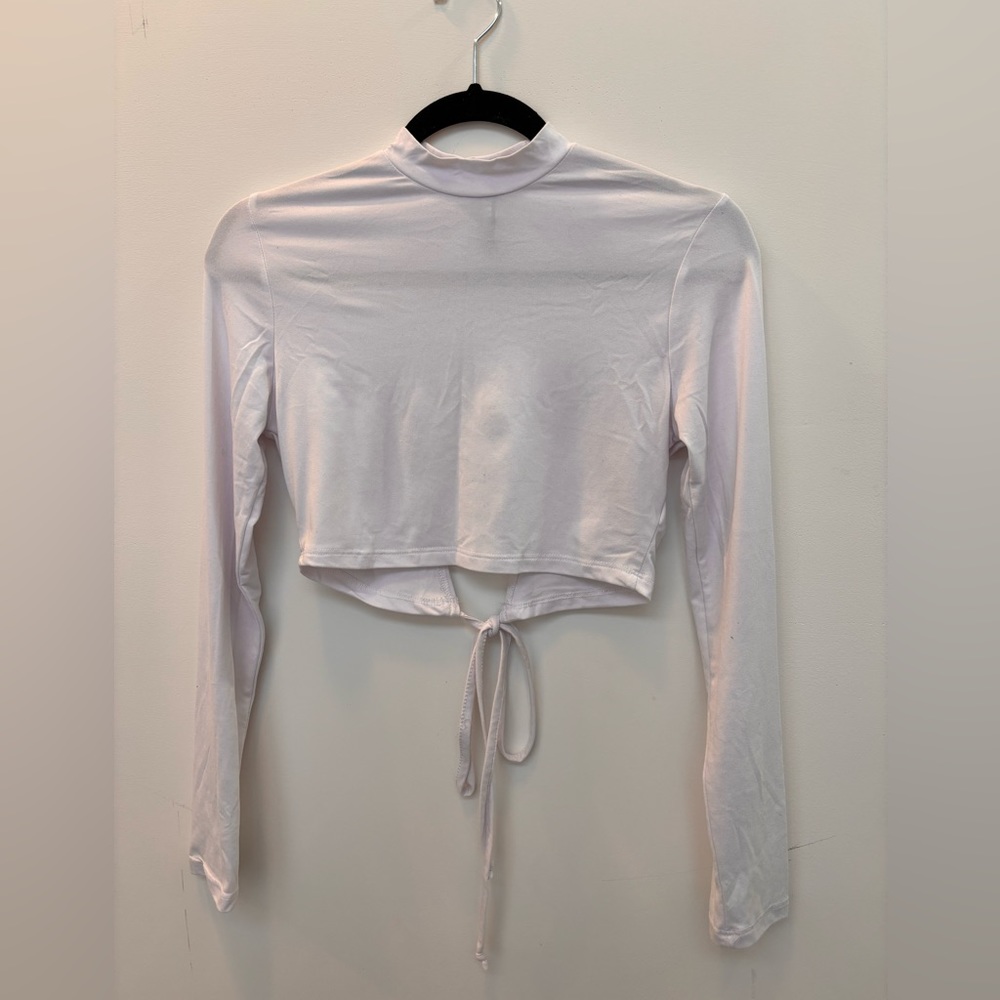 Cropped Backless Turtleneck Top